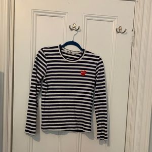 Comme De Garcons PLAY Striped Longsleeve Tee